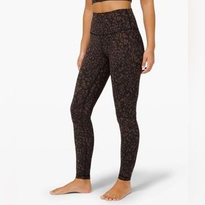 Lululemon Wunder Under Leggings Full-On Luxtreme Wild Thing Brown Camo Brown 6